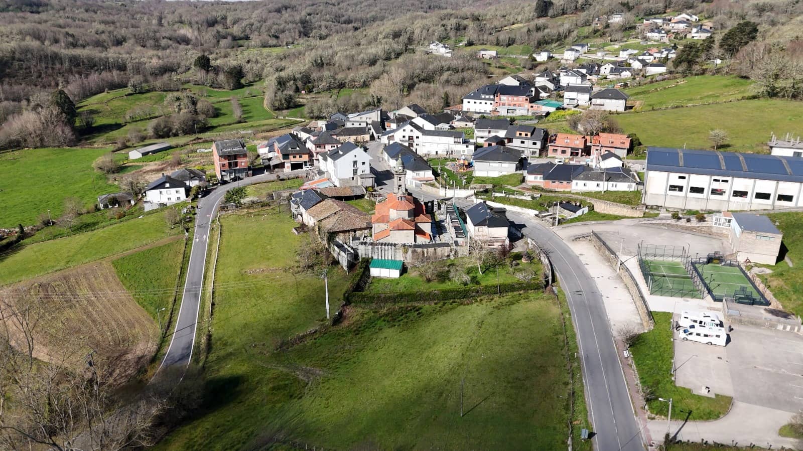 Vista aérea de San Xoán de Río, Ourense